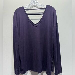 SO Women's Deep Purple V-Neck Blouse